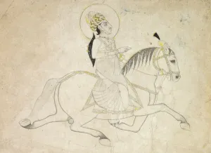 Colour On Paper Prints: Jai Singh III of Jaipur (r. 1818-1835) Riding, c. 1820. Creator: Unknown