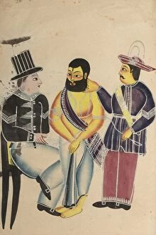 And Tin Paint Gallery: Jailer Receiving the Mahant of Tarakeshwar in Prison, 1800s. Creator: Unknown