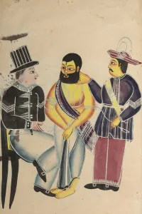 And Tin Paint Prints: Jailer Receiving the Mahant of Tarakeshwar in Prison, 1800s. Creator: Unknown