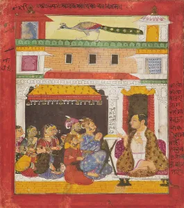 Jain Prints: A Jain Monk Preaching, c1680. Creator: Unknown