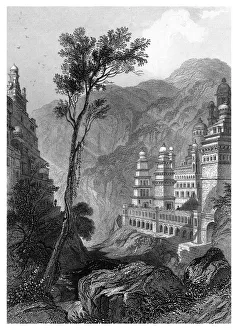 James Gardner Prints: Jain Temples, Muktagerri, Specimens of Hindu Architecture. Artist: Finden
