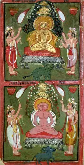 Two Jain Tirthankaras or jina (ford-makers) and their devotees, Bundi region, India, c1720 Two Jain Tirthankaras or jina (ford-makers) and their devotees, Bundi region, India, c1720