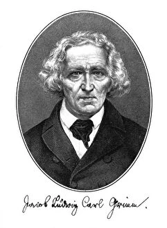 Philology Gallery: Jakob Ludwig Karl Grimm, German author, philologist and mythologist, 1887