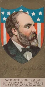 James A Prints: James A. Garfield, from the series Great Americans (N76) for Duke brand cigarettes, 1888
