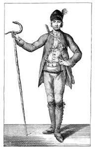 James Boswell, esq in the dress of an armed Corsican Chief, 1769.'Artist: James Wale James Boswell, esq in the dress of an armed Corsican Chief, 1769.'Artist: James Wale
