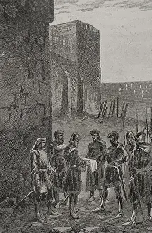 Agreement Prints: James and Charles of Anjou agreeing a truce next the walls of Gaeta