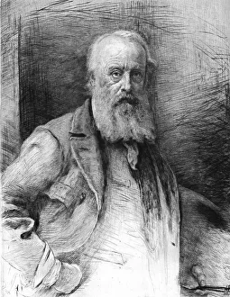 Millais John Everett Prints: James Clarke Hook, R.A. after J.E.Millais, R.A. c1880-83. Creator: Otto Theodor Leyde