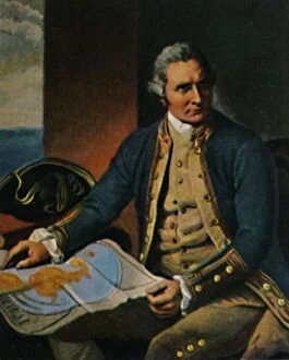 Captain Cook Collection: James Cook 1728-1779. - Stich nach dem Gemalde von Dance, 1934