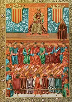 James I presiding over the Courts of Lerida on 3 March 1242, (1877). Creator: Unknown