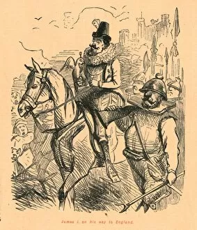 The Comic History Of England Gallery: James I on his way to England, 1897. Creator: John Leech