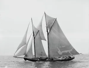 Schooner Prints: James W. Parker, two masted schooner, (1907?). Creator: Nathaniel Stebbins