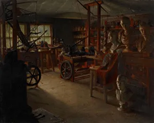 Busts Prints: James Watts Work Room, Heathfield Hall, 19th century. Creator: Jonathon Pratt