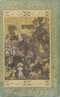 Jamshid Writing on a Rock, ca 1586. Artist: Abd as-Samad (Khwaja Abdus Samad) (active Mid of 16th cen. )
