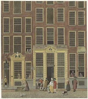 Lottery Prints: Jan de Groot's bookshop and lottery office in the Kalverstraat in Amsterdam