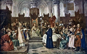 Jan Hus Gallery: Jan Hus Before the Council of Constance, 1415 (1926).Artist: Vaclav Brozik