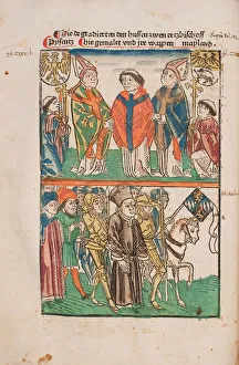 Jan Hus delivered over to the secular power (Illustration from the Richentals illustrated Jan Hus delivered over to the secular power (Illustration from the Richentals illustrated