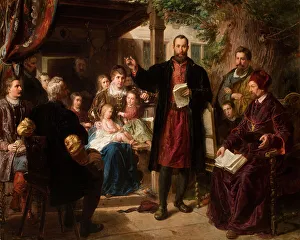 Muzeum Narodowe Prints: Jan Kochanowski at Czarnolas Reading the Translation of the Psalms