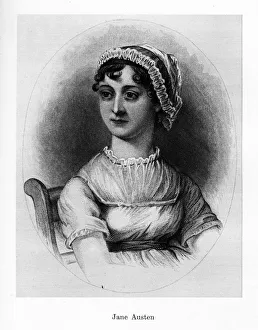 Austen Prints: Jane Austen, English novelist, 19th century