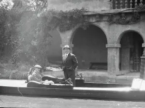 Jannings, Emil, Mr. and Mr. Mauritz Stiller, in a boat, 1927 Creator: Arnold Genthe