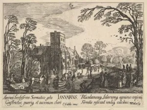 Aquarius Collection: January, 1628-29. Creator: Wenceslaus Hollar