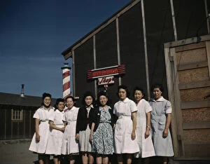 Hairdressing Collection: Japanese-American camp, war emergency evac...Tule Lake Relocation Center, Newell, CA