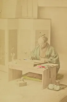 A Japanese Artist at Work, 1897. Creator: Ogawa Kazumasa