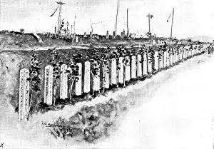 Chino Japanese War Of 1894 1895 Prints: Japanese cemetery for soldiers at Chemulpo, 1895. Creator: George Meisenbach