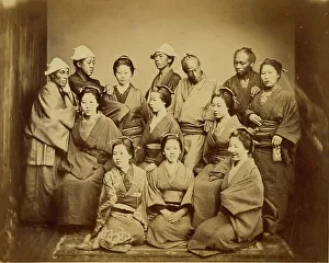 Felix Beato Prints: Japanese Family, about 1862. Creator: Felice Beato