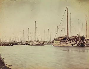 Junk Prints: Japanese Junks, Nagasaki, 1870s-1890s. Creator: Kusakabe Kimbei