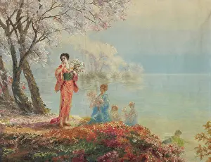 Galleria Darte Moderna Prints: Japanese Landscape, c1880. Creator: Kiyohara