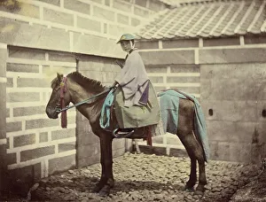 Bakumatsu Prints: A Japanese Mounted Officer, 1866-1867. Creator: Felice Beato