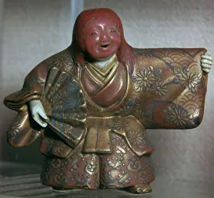 Japanese Netsuke of a No dancer as a Shojo. Artist: Masahira Japanese Netsuke of a No dancer as a Shojo. Artist: Masahira