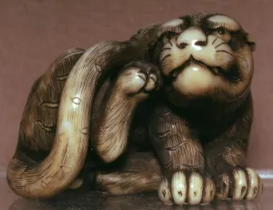 Netsuke Prints: Japanese Netsuke of a tiger, 19th century