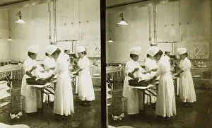 Operating Theatre Prints: Japanese nurses attending to a patient in an operating room
