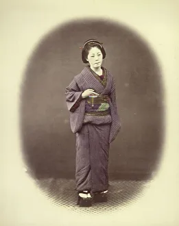Vignette Prints: Japanese Officer's Wife, 1866-1867. Creator: Felice Beato