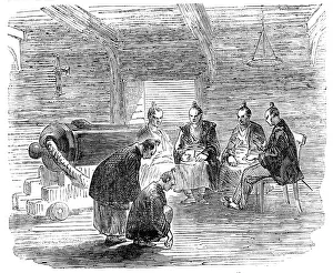 Japanese Officials on board The Winchester, at Nagasaki, 1856. Creator: Unknown. Japanese Officials on board The Winchester, at Nagasaki, 1856. Creator: Unknown