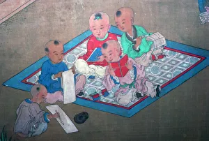 Japanese painting of children at play, 18th century