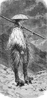 Japanese peasant in winter costume; A European Sojourn in Japan, 1875. Creator: Unknown