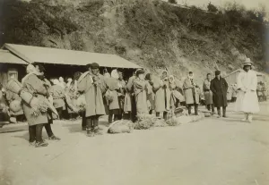 Ready Prints: Japanese ready to start on march to Seoul, c1904. Creator: Robert Lee Dunn