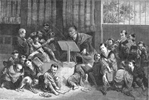 Classroom Prints: Japanese School; A European Sojourn in Japan, 1875. Creator: Unknown