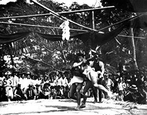 Japanese sumo wrestling, Korea, 1900