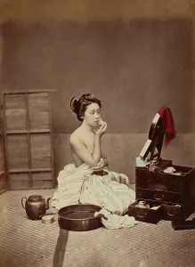 Kitchenware Prints: Japanese Toilet, 1870s-1890s. Creator: Kusakabe Kimbei
