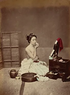Toilet Table Prints: Japanese Toilet, c. 1890. Creator: Kimbei, Kusakabe (1841-1932)