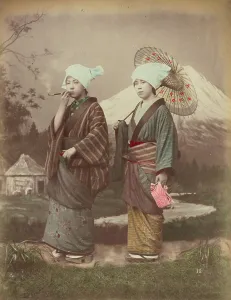 Geta Prints: Japanese Travellers, 1870s-1890s. Creator: Kusakabe Kimbei