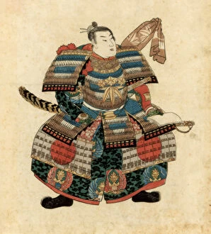 Japanese warlord Minamoto no Yoritomo, 1845.Artist: Utagawa Kuniyoshi