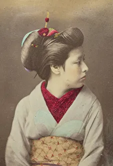 Bakumatsu Prints: Japanese woman in profile, 1868-1880. Creator: Felice Beato