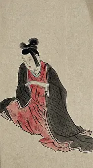 Black Hair Prints: A Japanese woman seated, between 1800 and 1899. Creator: Unknown