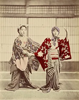 Meiji Period Prints: Two Japanese Women in Costume, about 1870-1890. Creator: Unknown