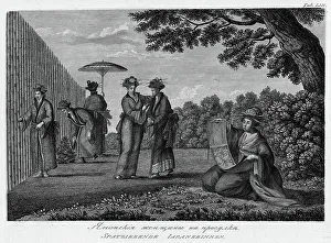 Strolling Prints: Japanese Women on a Stroll, 1813. Creator: Jegor Skotnikoff