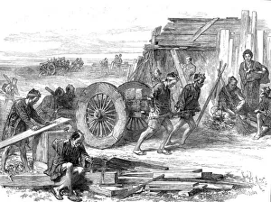 Construction Site Prints: Japanese workmen, 1872. Creator: Unknown